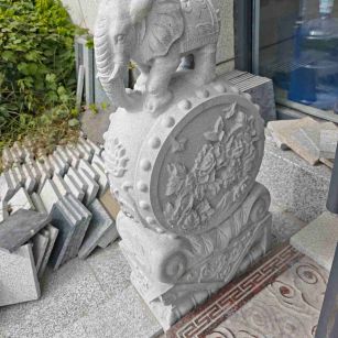 忻州芝麻白抱鼓石 庭院抱鼓石