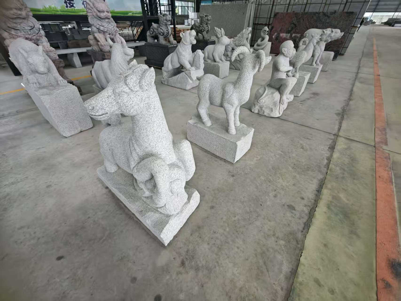 忻州芝麻白雕刻 十二生肖 异形雕刻