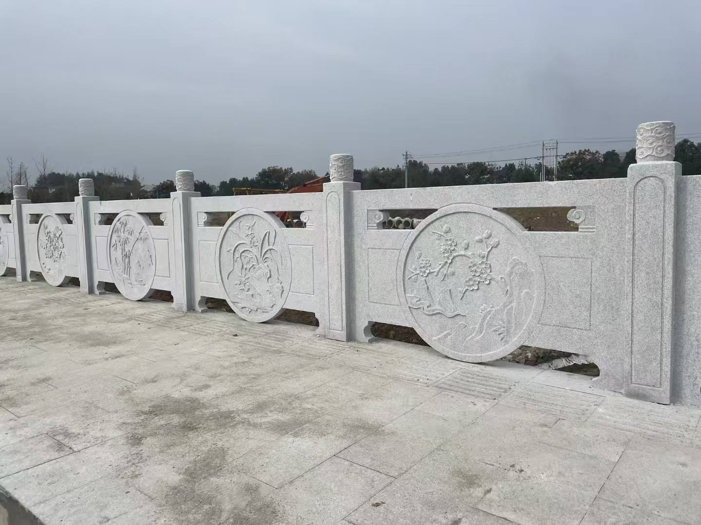 忻州芝麻白河道栏杆 石材栏杆